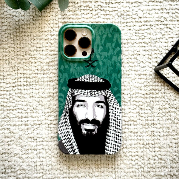 غطاء جوال اخضر محمد بن سلمان