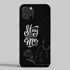 غطاء جوال رومانسي - stay أسود