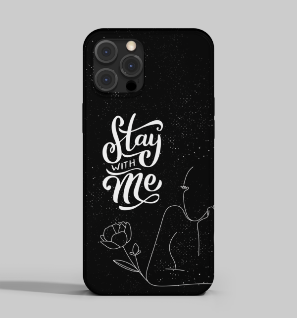 غطاء جوال رومانسي - stay أسود