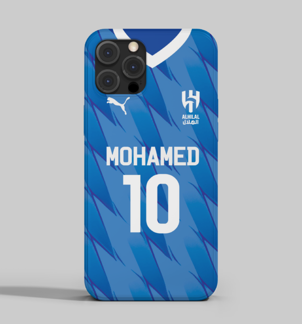 غطاء جوال نادي الهلال مخصص بالاسم والرقم
